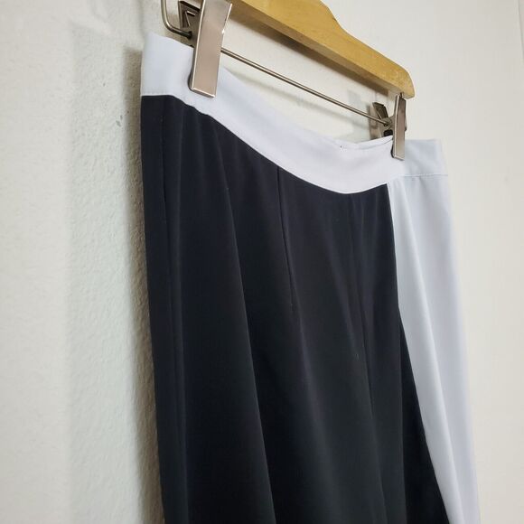 Gabrielle Union Pants Medium Black White Wide Leg Crop New York & Co Avant Garde - Picture 6 of 11